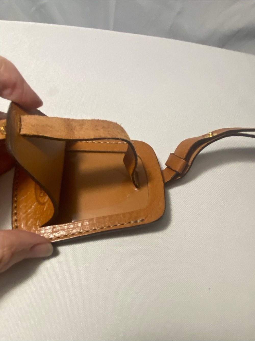 Brics Leather Luggage Brown Tag ID Address Made In Italy Snap Closure Travel - Picture 3 of 8